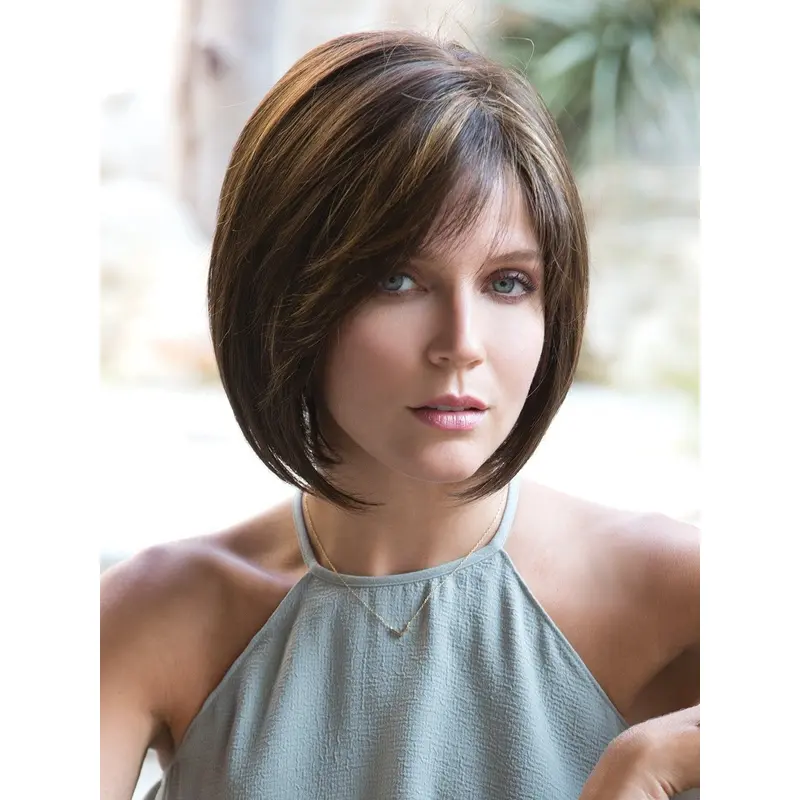 Straight Chin Length 10" Monofilament Bob Most Natural Looking Synthetic Wig