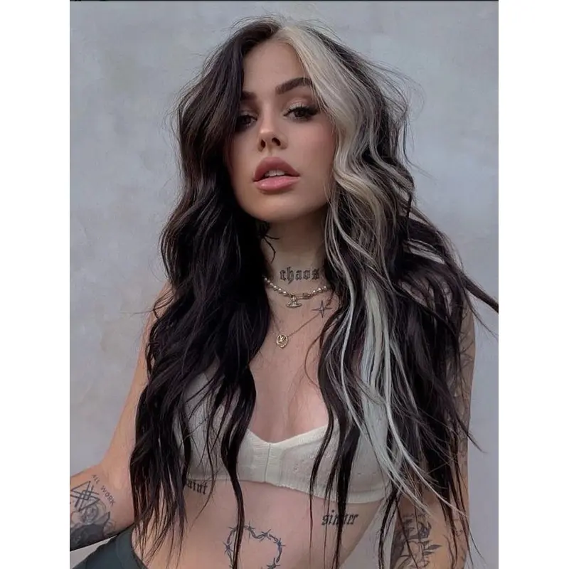 Long Hair Wigs Wavy Lace Front Wigs Layered Ideal Synthetic Wigs