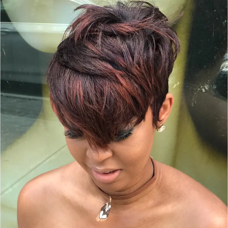 Wigs Human Hair African American Wavy 4" Lace Front Wigs