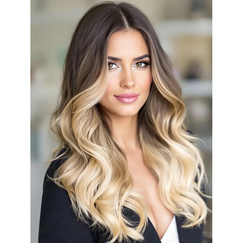 Long Synthetic Lace Front Wigs Layered Wavy 20" Wigs