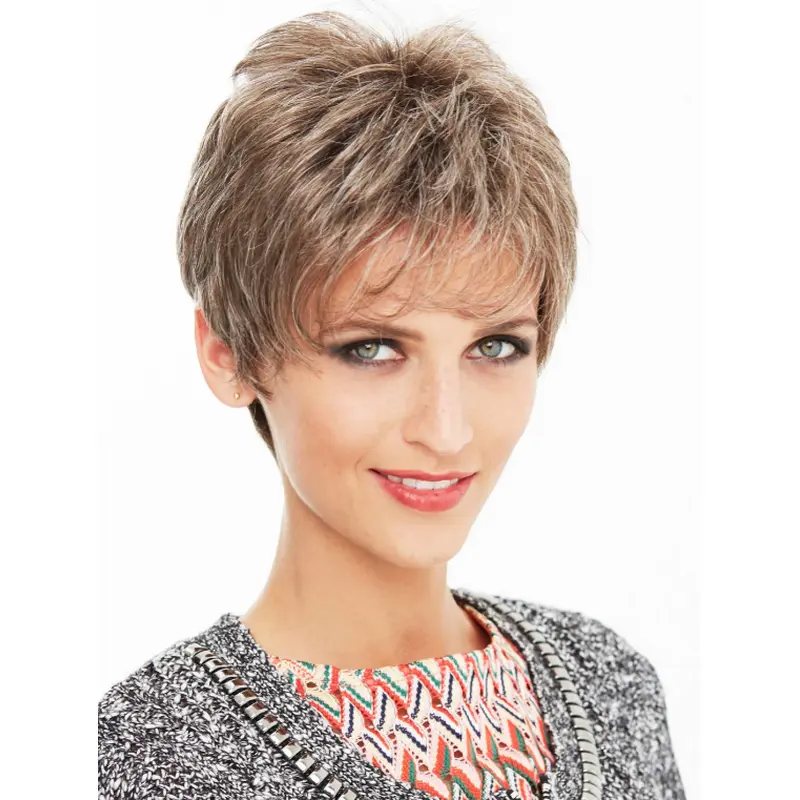 Straight Capless Blonde Synthetic Short Wigs Come