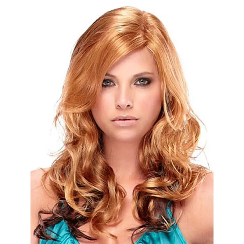 Wholesome Synthetic Auburn Curly Long Wigs