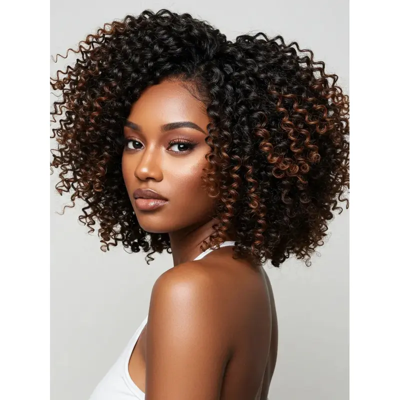 Wigs For African American Hair Kinky Shoulder Length Bobs Wigs