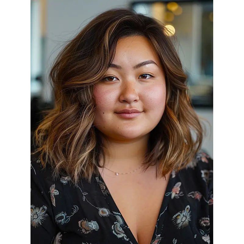 Medium Lace Front Wigs 12" Wavy Layered Shoulder Length Wigs