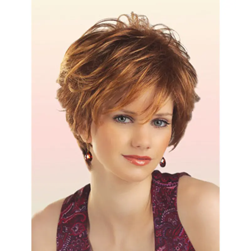 Radiant Auburn Wavy Wigs For Cancer