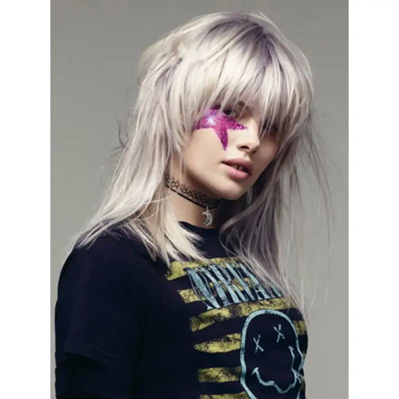 Young Fashion Grey Layered Shoulder Length Straight Lace Front Human Wigs