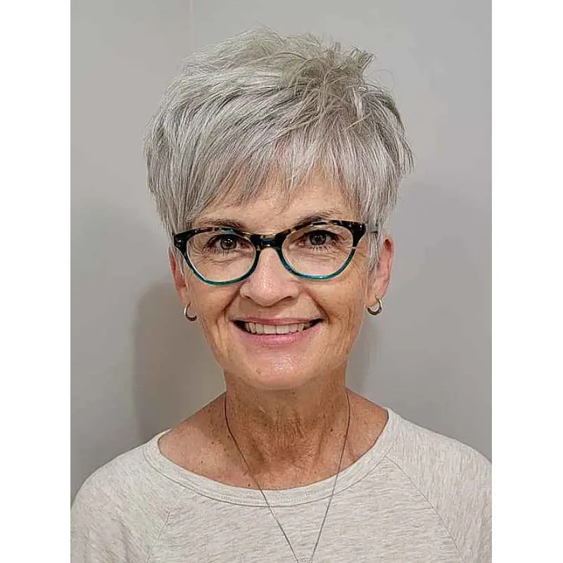 Lace Front Grey Wig Boycuts 4" Cropped Wigs