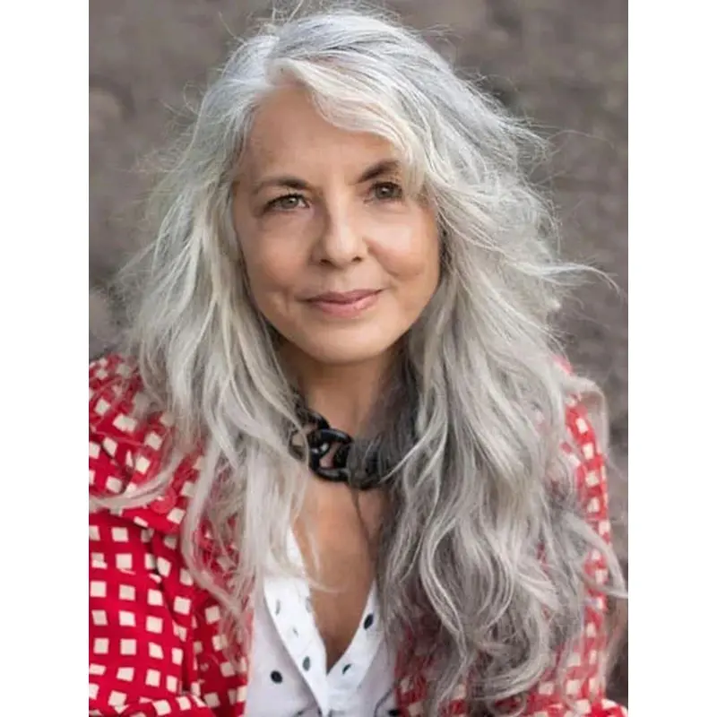 Long Gray Wigs Layered Designed Wavy Lace Synthetic Wigs Long Hair Wigs For Women