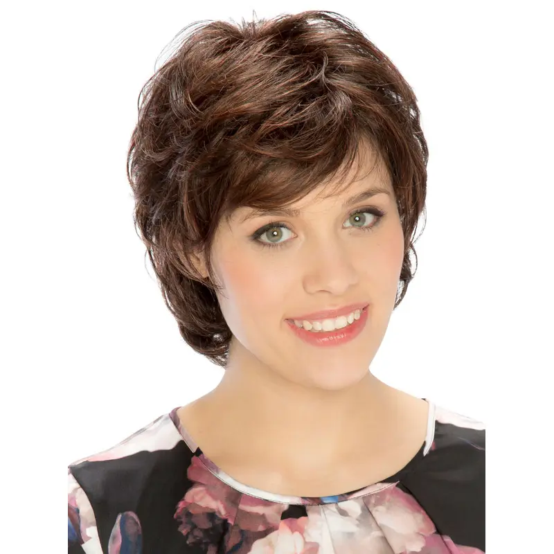 Wavy Short New Synthetic Brown Monofilament Wigs