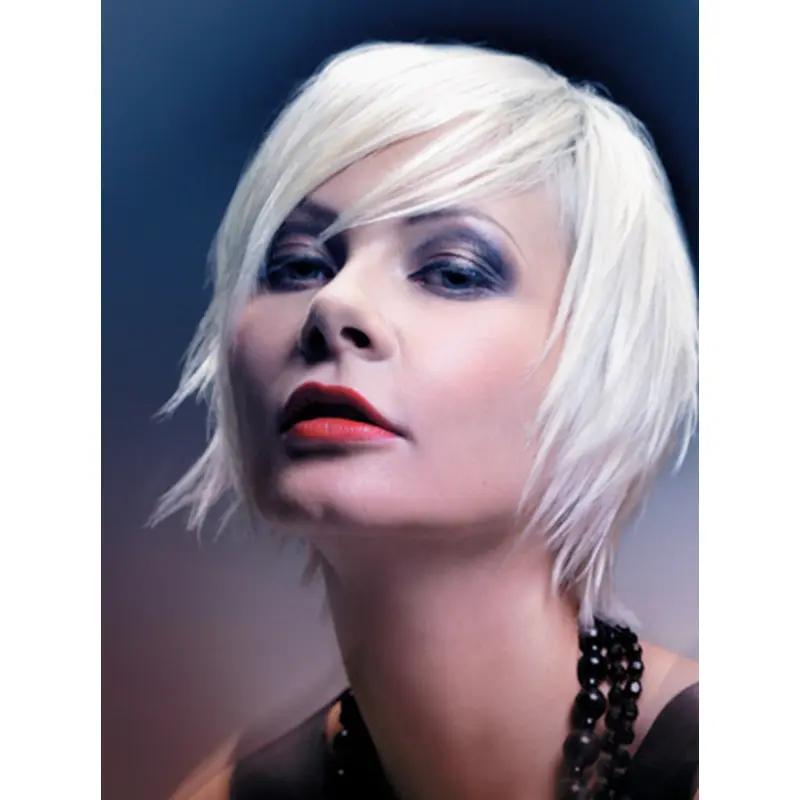 Young Fashion Dramatic Layered White Short Capless Wigs