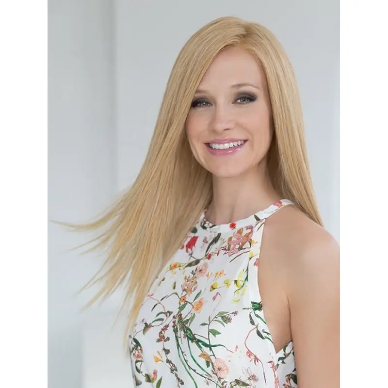 Durable Blonde Long Straight Without Bangs Human Hair Wigs