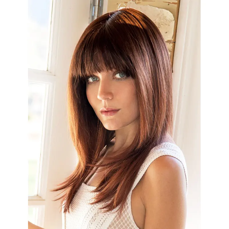 Long Brown 16" Sleek Long Wigs