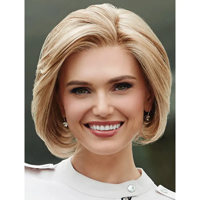 Monofilament Blonde Wavy Bobs 10" Synthetic Wigs