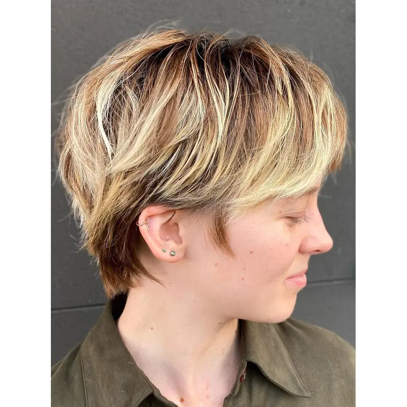 Short Wigs For Women Lace Front Ombre/2 Tone 6" Boycuts Synthetic Wigs