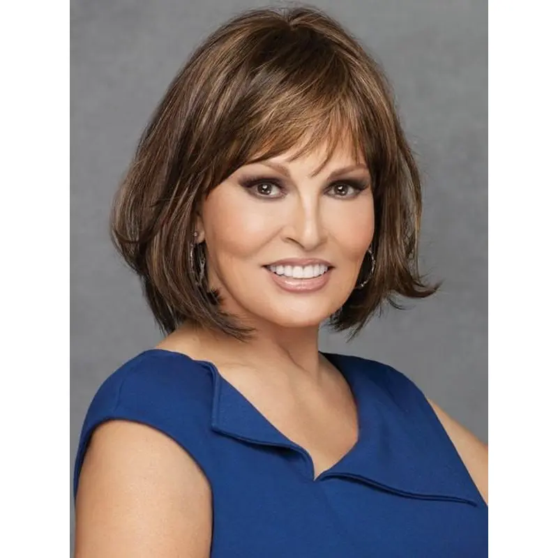 Wavy Chin Length 12" Monofilament With Bangs Best Synthetic Hair Wigs