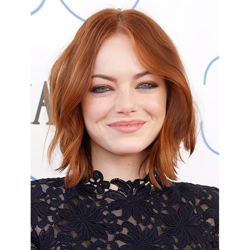 12" Lace Front Chin Length Auburn Bobs Emma Stone Wigs