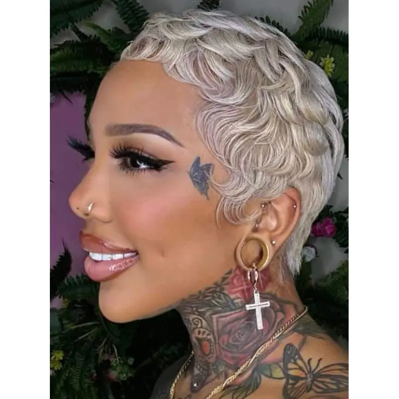 African Wigs Wholesale 4" Boycuts Wavy Wigs