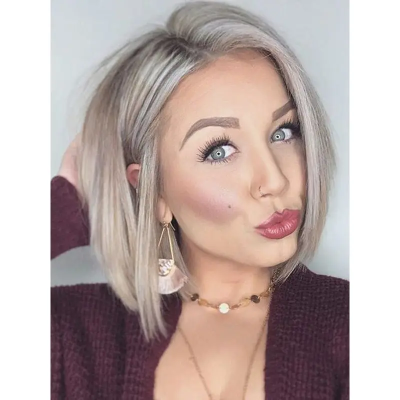 Bob Hairstyles For Women Wigs Ombre Tone 10" Chin Length Layered Wigs