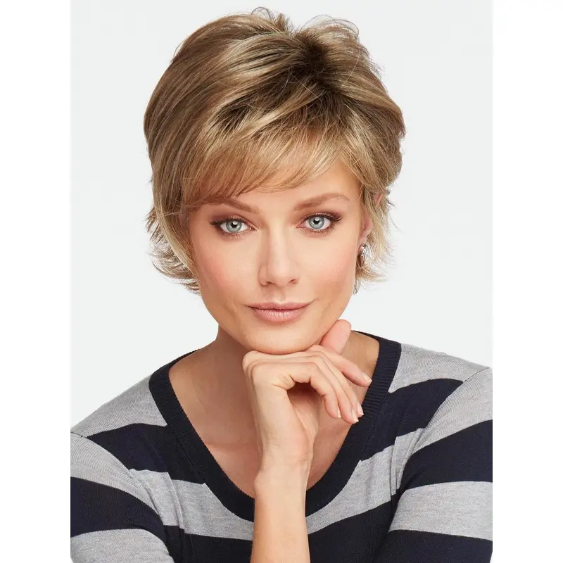 Capless 4" Wavy Short Brown Quality Synthetic Wigs