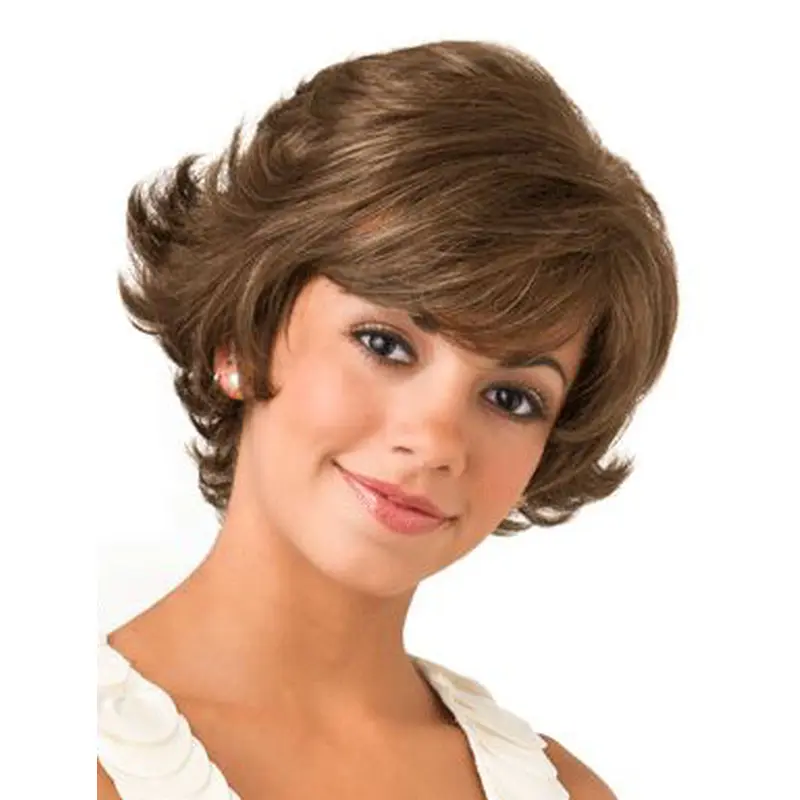 Lace Front Bob Wavy 8" Brown Wigs For Women
