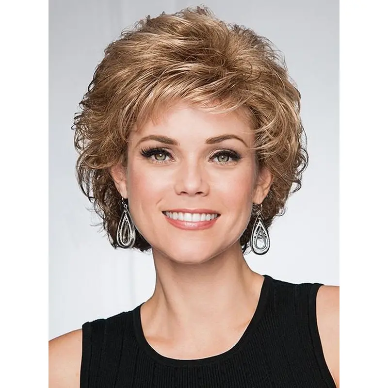 Short Blonde Classic Best Curly Synthetic Wigs