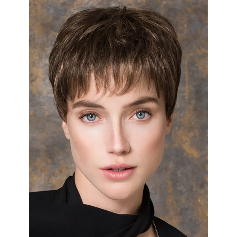 Brown Boycuts Straight Monofilament 5" Synthetic Wigs