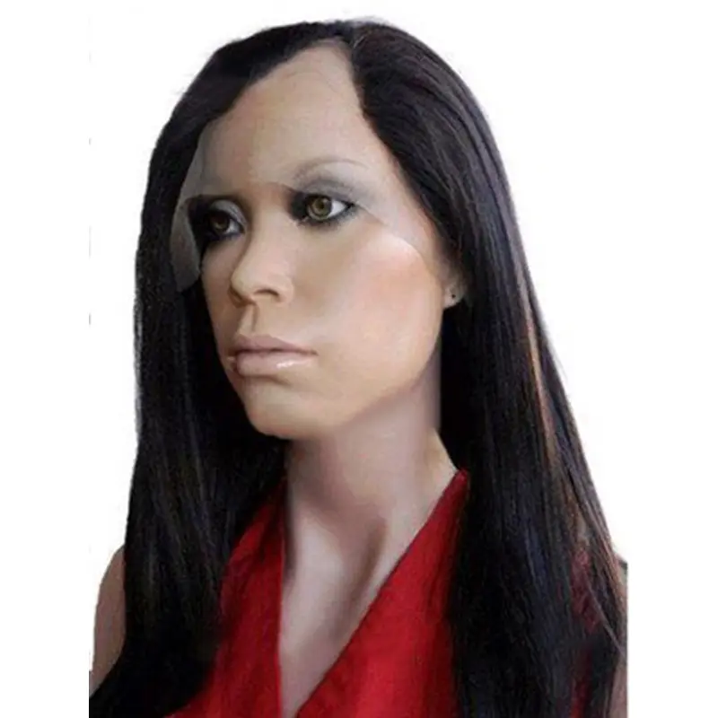 Graceful Black Lace Front Long U Part Wigs