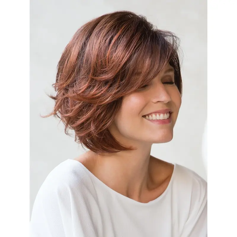 Red Short Wavy Bob Capless Women'S Wigs
