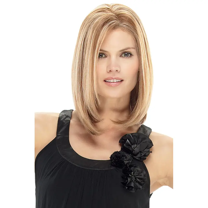Style Blonde Straight Shoulder Length Lace Front Wigs