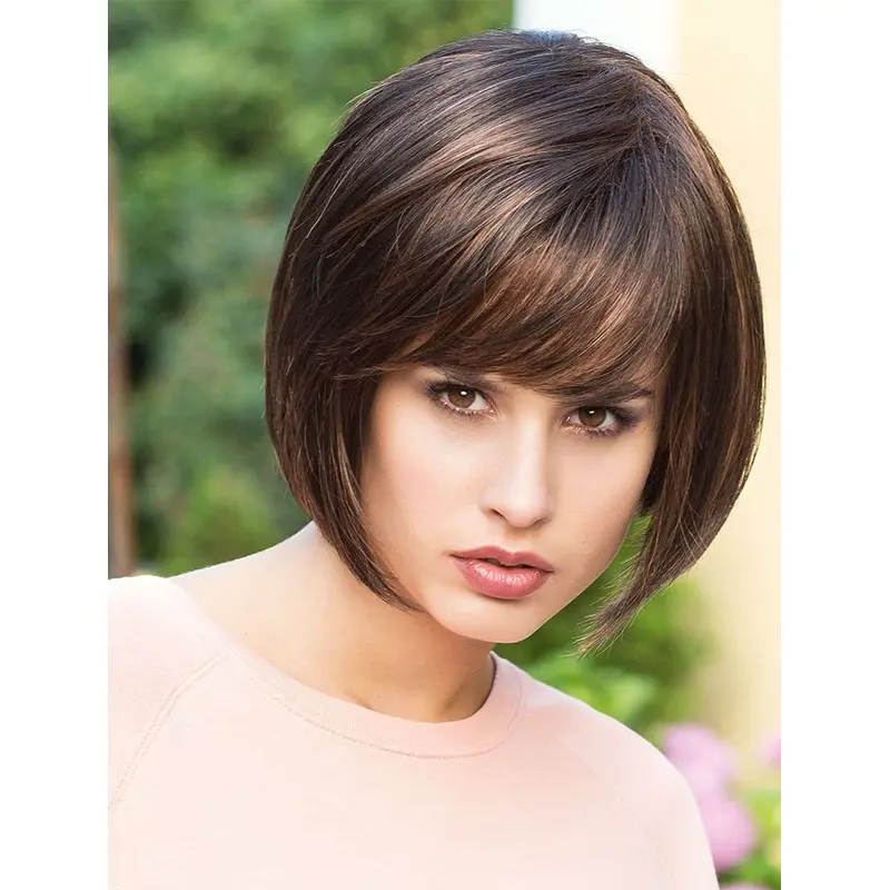 8" Straight Modern Synthetic Bob Wigs