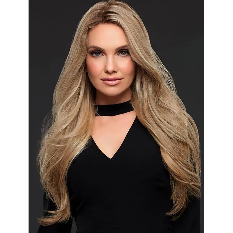Good Blonde Long Wavy Without Bangs Human Hair Wigs