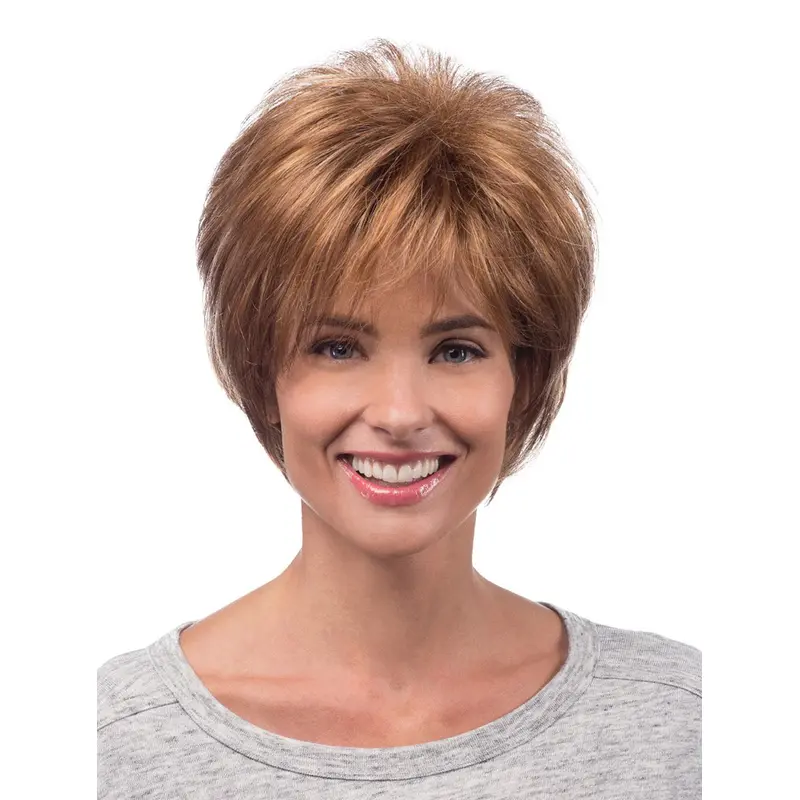 Layered Auburn Capless Synthetic Short Wigs