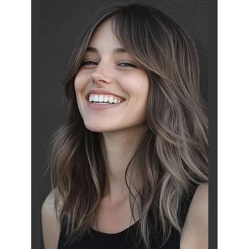 Medium Length Wigs Woman 14" wavy Synthetic Wigs