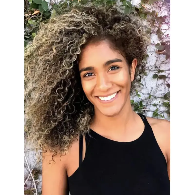 Wigs African American Human Hair Without Bangs 14" Kinky Wigs