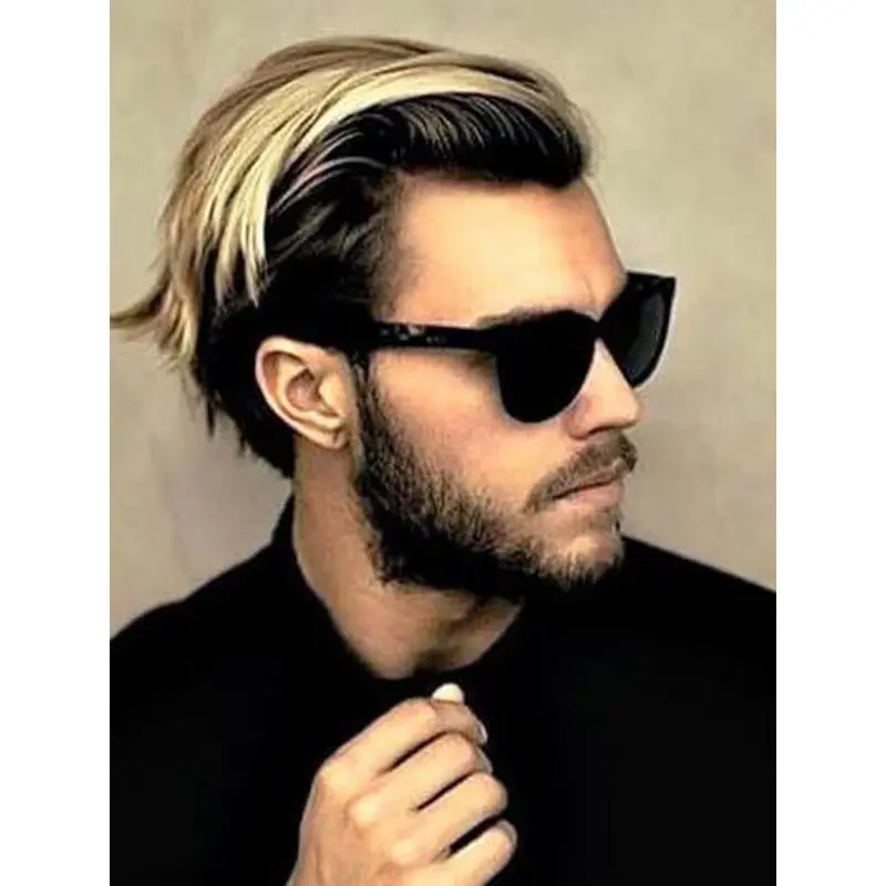 Cropped Straight Mono Crown Synthetic Ombre/2 tone High Quality Comb Over Wigs