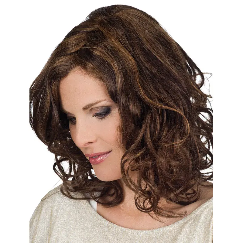 Elegant Brown Shoulder Length Remy Human Lace Wigs