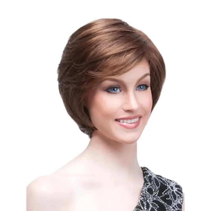 Gentle Synthetic Monofilament Straight Wigs For Cancer