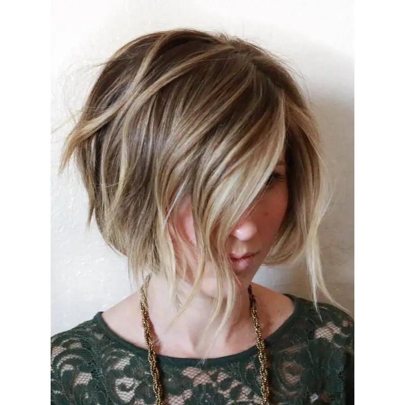 Straight Cut Bob Wig 10" Chin Length Ombre/2 Tone Lace Front Wigs