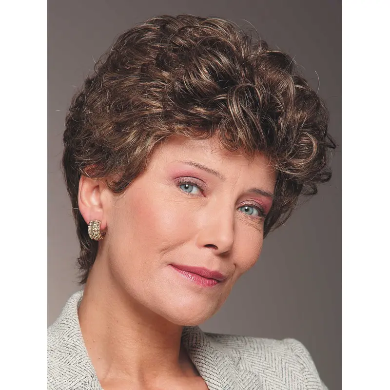 Fashional Auburn Cropped Curly Layered Beautiful Wigs
