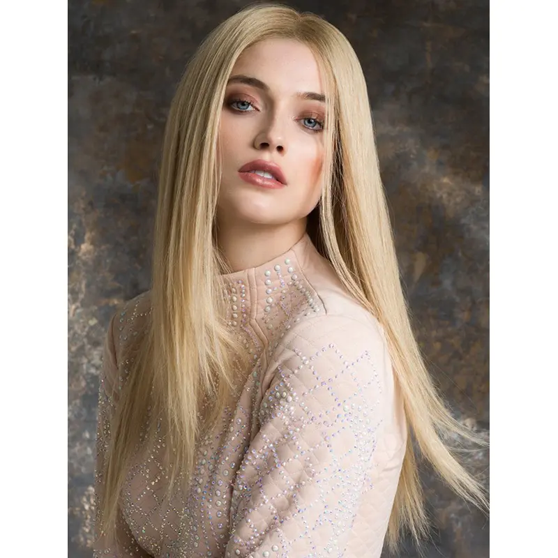 Incredible Long Straight Blonde Layered Human Hair Wigs