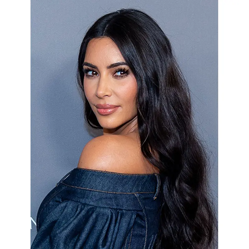 Long 24" Wavy Without Bangs Lace Front Kim Kardashian Wigs