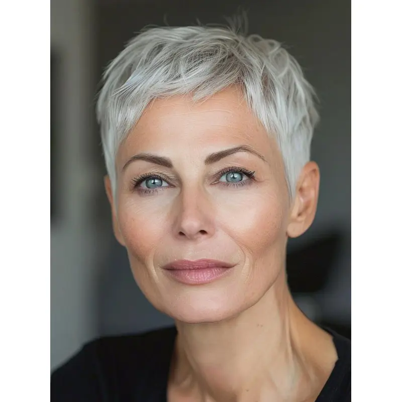 White Wigs Short Monofilament 4" Straight Wigs