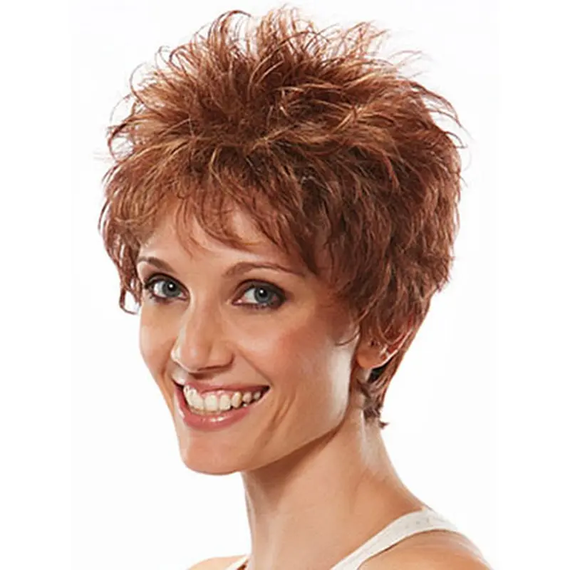 Auburn Boycuts Wavy Short Wigs