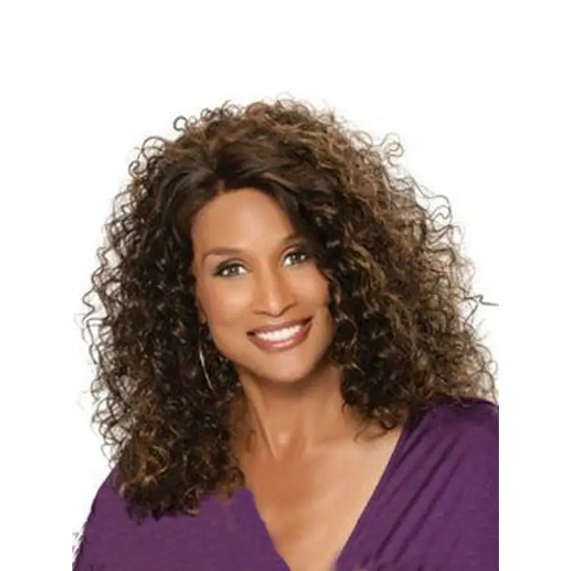 Beverly Johnson Classic Bouffant Mid-length Curly Lace Human Hair Wig