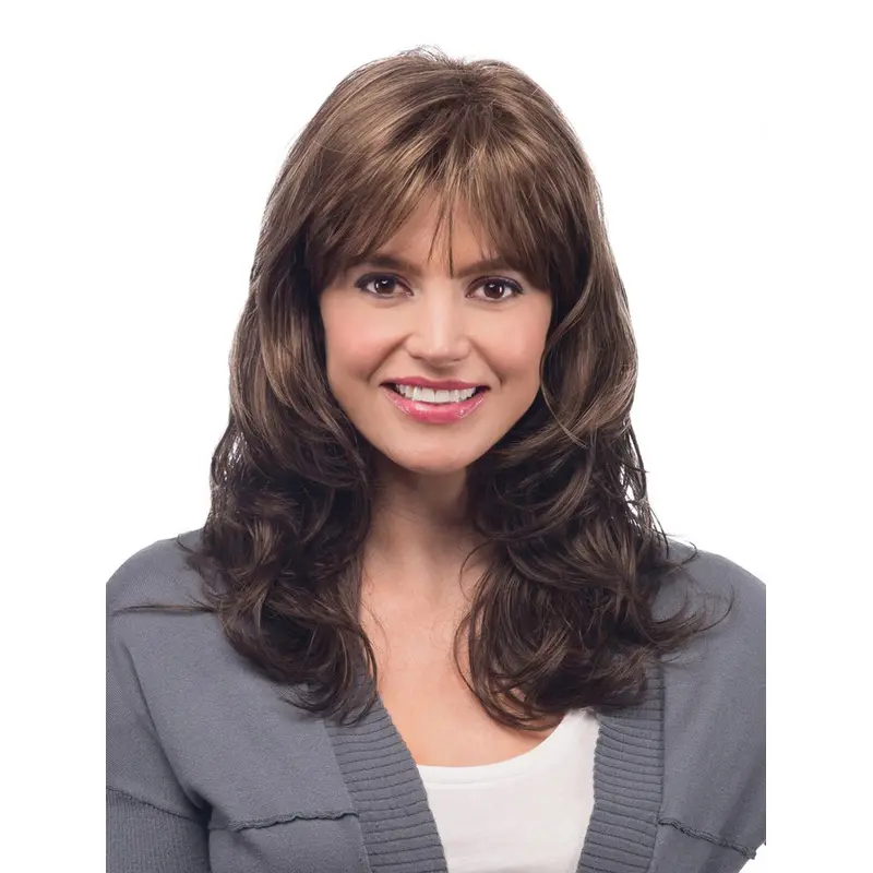 Capless Wavy Brown Long Synthetic Wigs