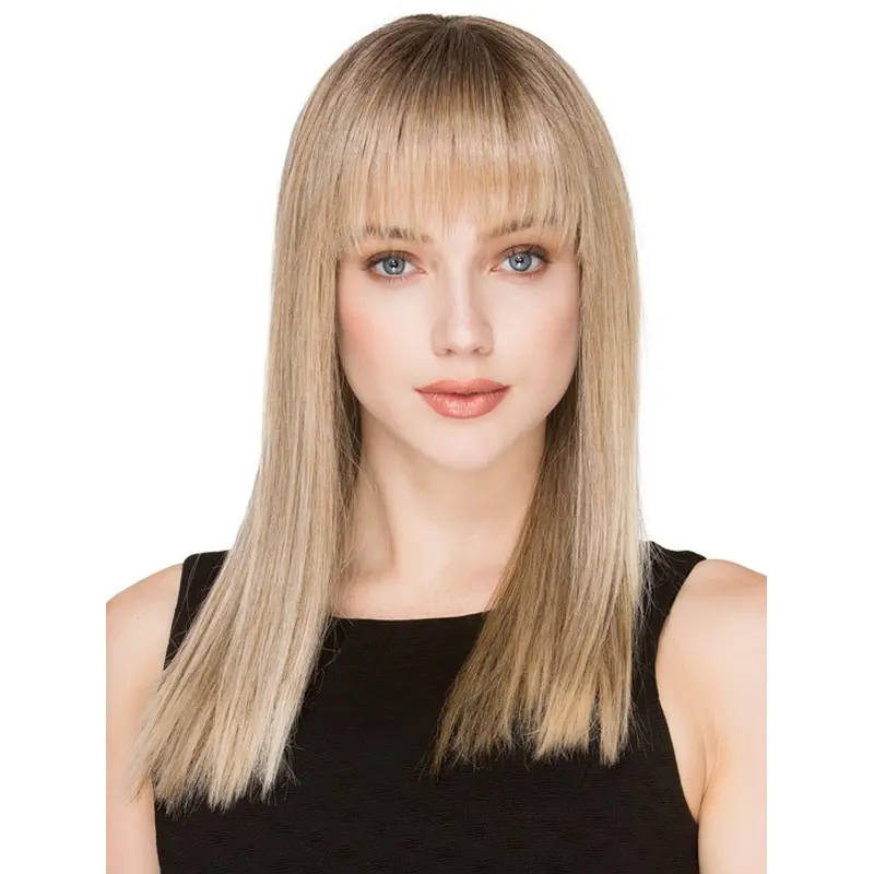 Long Blonde Straight Monofilament Human Hair Wigs