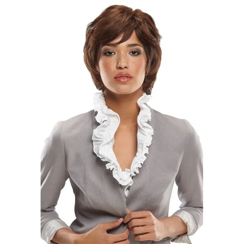 Pleasing Monofilament Wavy Chin Length African American Wigs