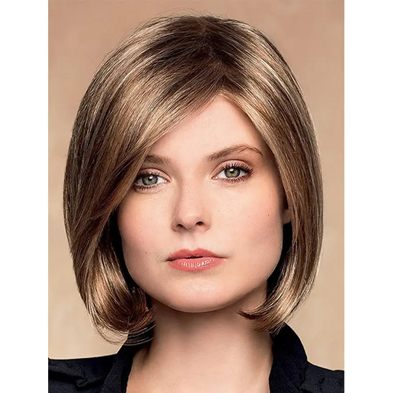 Short Wavy Monofilament Ombre/2 tone Synthetic Ladies Lace Wigs