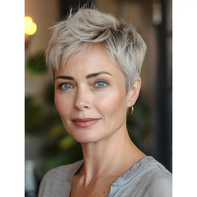 Grey Lace Front Wig Boycuts 4" Cropped Wigs