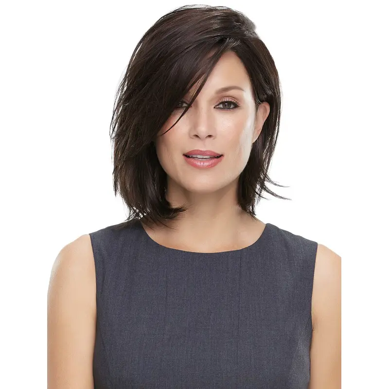 High Quality Black Straight Chin Length 100% Hand-tied Comfortable Wigs